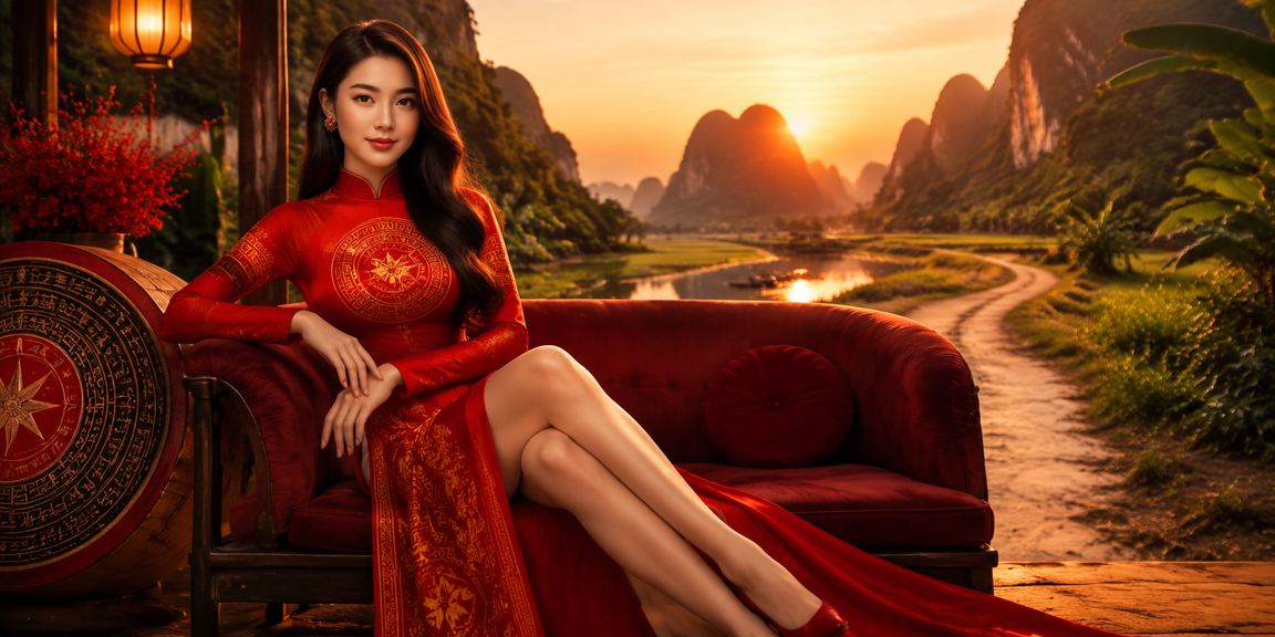 Người phụ nữ áo dài tại Ninh Bình đăng ký tài khoản nhận thưởng trực tuyến